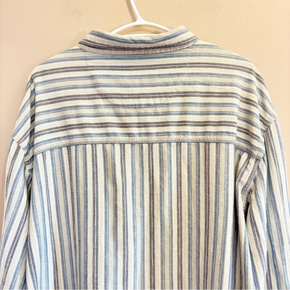 Vintage Levi’s Blue & White Stripe Relaxed Cotton Button Up Shirt - Size XXL EUC - Picture 13 of 15